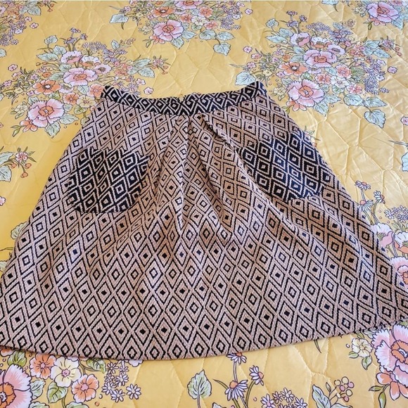 Anthropologie Lauren Moffatt Geometric Neutral Academia skirt w/ pockets Size 10 - Picture 12 of 12